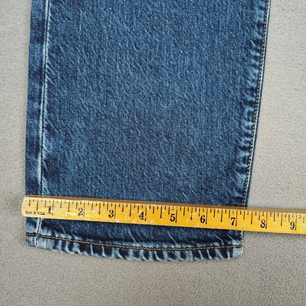 Levis Premium 502 Big E Men 36x34 Blue Dark Wash Taper Leg Stretch Classic NWT